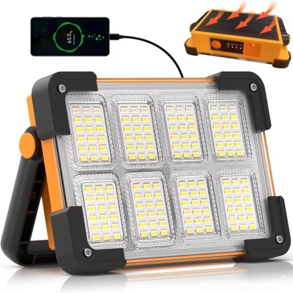 1 pièce Lanterne à main 144 LED, chargement solaire