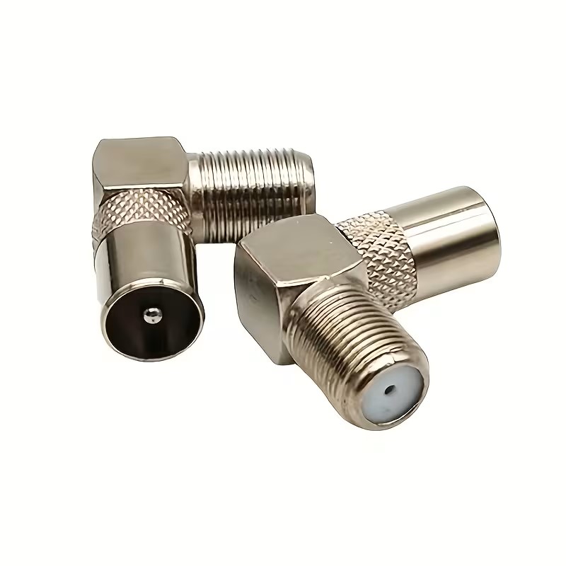 2 pièces Adaptateur Antenne TV à Angle Droit 90° F-Type Femelle vers Mâle TV