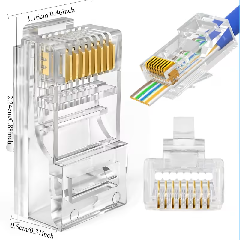 Lot de 10 connecteurs . Panneau de Patch Ethernet RJ45 8 Broches Cat6 avec Connecteurs Sertis – Non Blindé