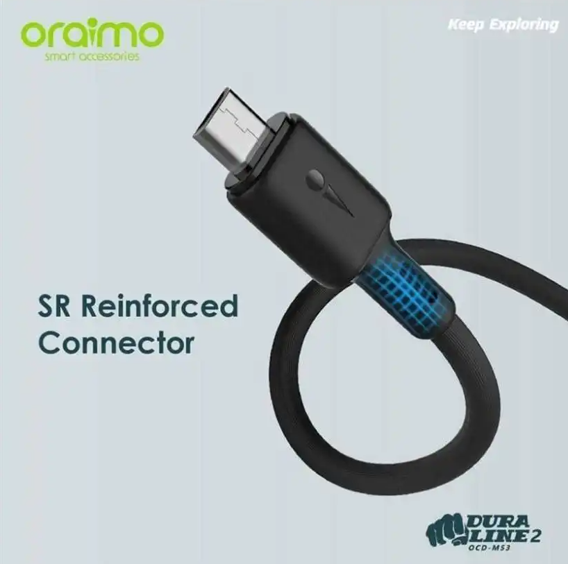 Oraimo RobustLine Câble USB-C 2A 1M – Résistant et Rapide