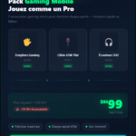 🎮 Pack Gaming Mobile – Contrôleurs + Écouteurs + Câble