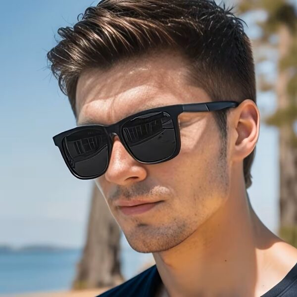 1 pièce de lunettes de soleil géométriques en plastique pour hommes