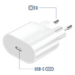 Chargeur Secteur USB-C 20W compatible pour iPhone