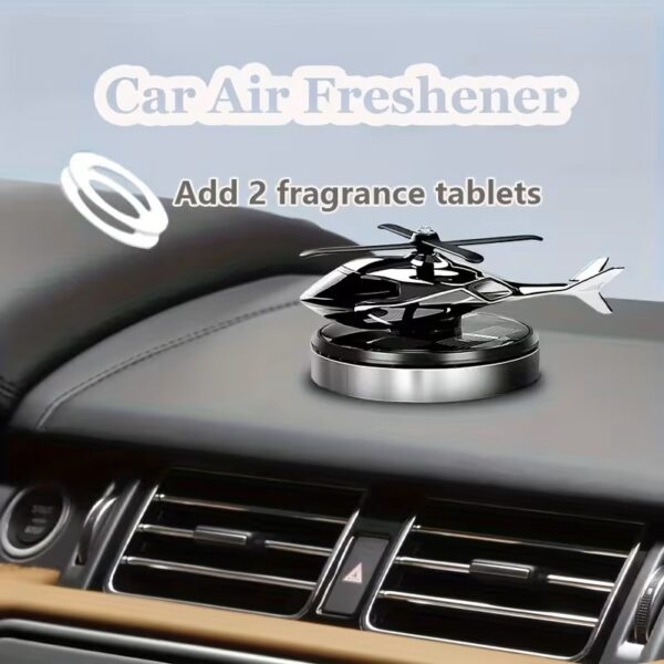 Ornement de voiture cool avion rotatif à lumière visible solaire, parfum d&rsquo;intérieur de voiture d&rsquo;aromathérapie