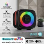 Enceinte Bluetooth LN-911 PRO – Son Stéréo Puissant, Basses Profondes & Éclairage LED RGB Dynamic